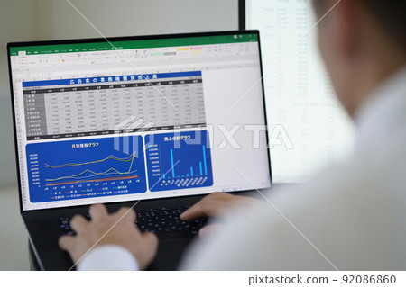 General affairs accounting office work sales office general office work staff spreadsheet graph 92086860