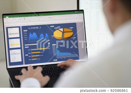 General affairs accounting office work sales office general office work staff spreadsheet graph 92086861