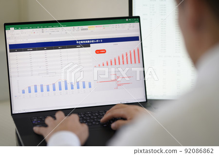 General affairs accounting office work sales office general office work staff spreadsheet graph 92086862