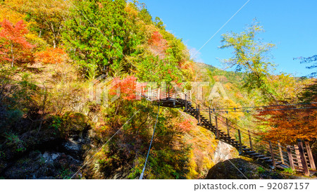 Oyanagawa Gorge (Autumn): Ryujin Bridge Oyanagawa Gorge (Autumn): Ryujin Bridge 92087157