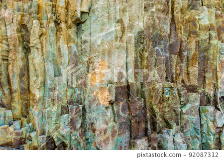 Abstract background from toned mountains texture, volcanic basalt as in Iceland. Bright colorful rock texture background for your design. Close-up Abstract background from toned mountains texture, volcanic basalt as in Iceland. Bright colorful rock texture background for your design. Close-up 92087312