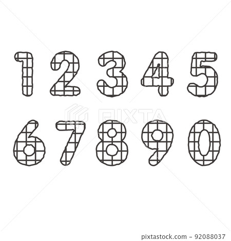 粗線和網格圖案編號設置黑白 粗線和網格圖案編號設置黑白 92088037