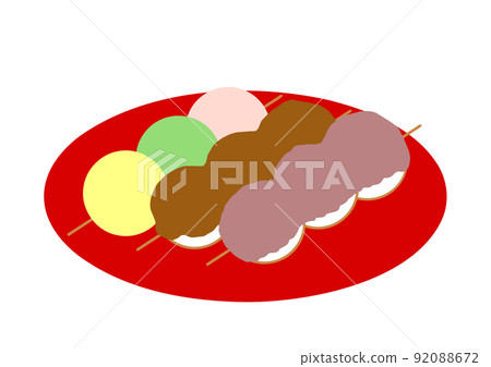 紅盤上餃子的插圖 92088672