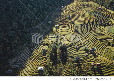 Ban Pa Pong Piang Rice terraces or Baan Pa Pong Pieng in Doi Inthanon national park, Chiang Mai 92088797