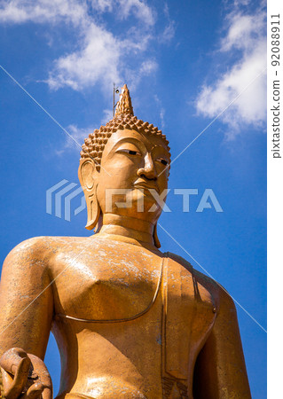 Wat Pikul Thong Phra Aram Luang or Wat Luang Por Pae temple with giant Buddha, in Sing Buri 92088911