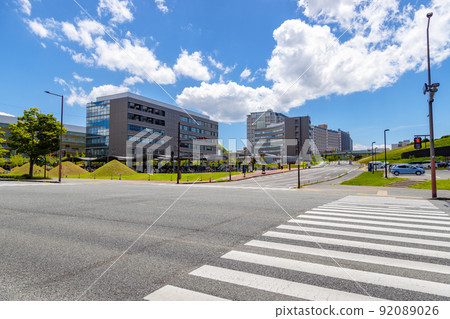 Intersection and pedestrian crossing in front of Kyushu University Intersection and pedestrian crossing in front of Kyushu University 92089026