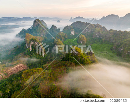 Rice terraces near Doi Tapang viewpoint in Chumphon, Thailand Rice terraces near Doi Tapang viewpoint in Chumphon, Thailand 92089483