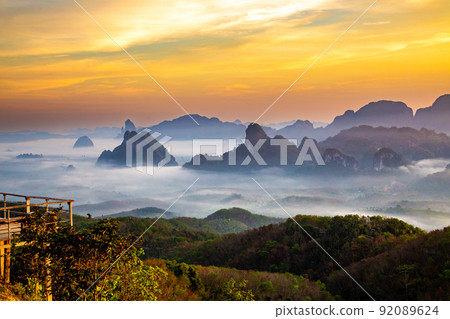 Rice terraces near Doi Tapang viewpoint in Chumphon, Thailand Rice terraces near Doi Tapang viewpoint in Chumphon, Thailand 92089624