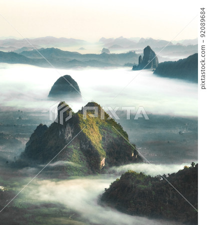 Rice terraces near Doi Tapang viewpoint in Chumphon, Thailand Rice terraces near Doi Tapang viewpoint in Chumphon, Thailand 92089684