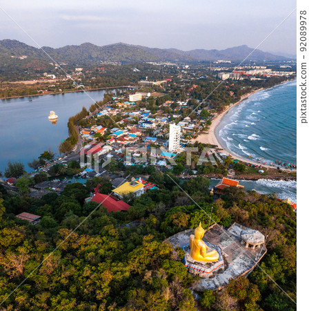 Big Buddha over the Khao Tao reservoir in Hua Hin, in Prachuap Khiri Khan, Thailand Big Buddha over the Khao Tao reservoir in Hua Hin, in Prachuap Khiri Khan, Thailand 92089978