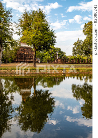 Wat Traphang Ngoen temple and buddha in Sukhothai historical park, Thailand 92090243