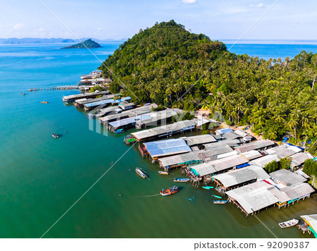 Aerial view of Koh Phitak or Phithak island in Chumphon, Thailand 92090387