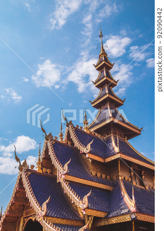 Wat Phiphat Mongkhon blue temple in Sukhothai, Thailand 92090442