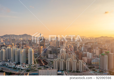 the city scape of the Kowloon, hong kong 3 May 2022 the city scape of the Kowloon, hong kong 3 May 2022 92090566