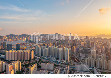 the city scape of the Kowloon, hong kong 3 May 2022 92090579