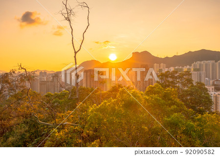 the Residential area next to Lion Rock, Hong Kong 3 May 2022 the Residential area next to Lion Rock, Hong Kong 3 May 2022 92090582