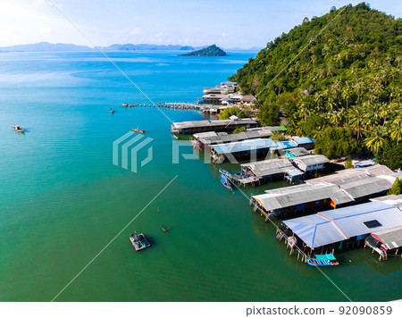 Aerial view of Koh Phitak or Phithak island in Chumphon, Thailand 92090859