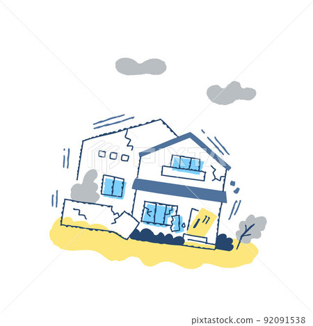 地震損壞的房屋 92091538