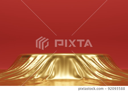 Exhibition product display 3d rendering red background Exhibition product display 3d rendering red background 92093588