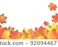 Autumn background, leaves, autumn leaves painted in watercolor 92094467