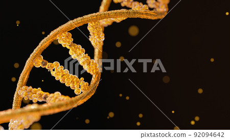 Abstract Gold DNA molecule from particles. Abstract Gold DNA molecule from particles. 92094642