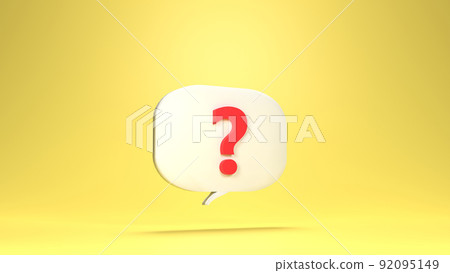 3d illustration, The Business pop up question mark notification. 3d illustration, The Business pop up question mark notification. 92095149