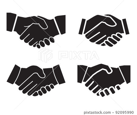 Business handshake solid icon, contract and agreement 92095990