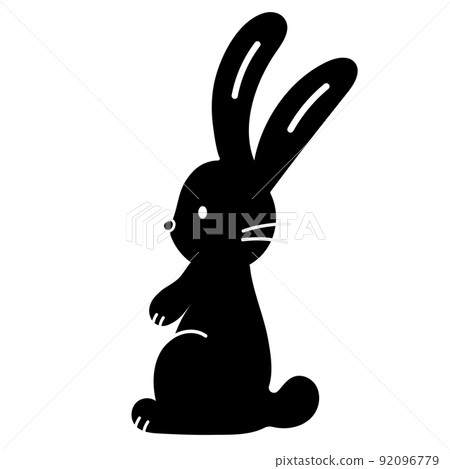 Black rabbit icon, simple and cute silhouette - Stock Illustration ...