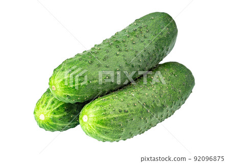 Isolated cucumber. Fresh organic cucumber isolated on white background. File contains clipping path. 92096875