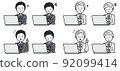 Various male poses to operate the PC 92099414