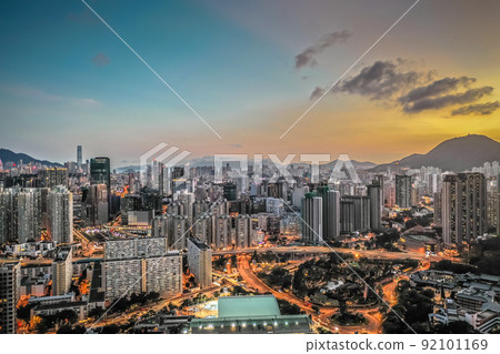 the city scape of the Kowloon, hong kong 3 May 2022 92101169