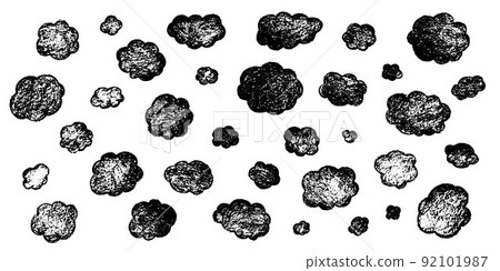 Hand draw clouds set. Vector stock doodle illustration isolated on white background. EPS10 92101987