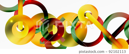 Minimal geometric abstract background. Circle, line and round shapes design. Trendy techno business template for wallpaper, banner, background or landing Minimal geometric abstract background. Circle, line and round shapes design. Trendy techno business template for wallpaper, banner, background or landing 92102113