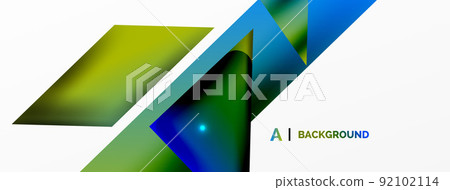 Abstract background. Simple color geometric shapes composition with 3d effect, lights and shadows. Vector Illustration For Wallpaper, Banner, Background, Card, Book Illustration, landing page Abstract background. Simple color geometric shapes composition with 3d effect, lights and shadows. Vector Illustration For Wallpaper, Banner, Background, Card, Book Illustration, landing page 92102114