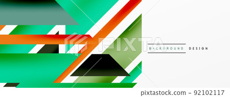 Minimal geometric abstract background. Dynamic 3d lines composition. Trendy techno business template for wallpaper, banner, background or landing Minimal geometric abstract background. Dynamic 3d lines composition. Trendy techno business template for wallpaper, banner, background or landing 92102117