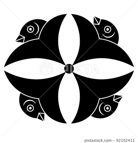 這是一個家族的徽章。它被稱為四對接的trapa japonica。 92102411