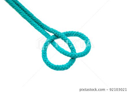 Knot on a cord isolated on a white background . Knot on a cord isolated on a white background . 92103021