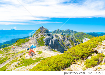 [登山資料]從木曾駒山山頂看到的風景，法肯山[長野縣] 92103159