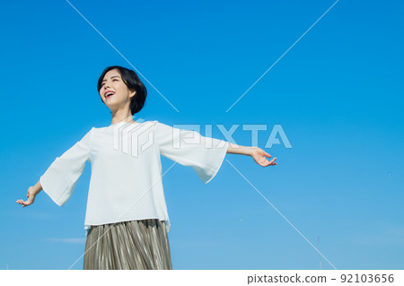 Female blue sky 92103656