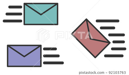 An icon that indicates the sending and receiving of emails with an envelope mark An icon that indicates the sending and receiving of emails with an envelope mark 92103763