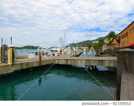 View of Yacht Haven Grande marina in St Thomas, USVI. 92105632