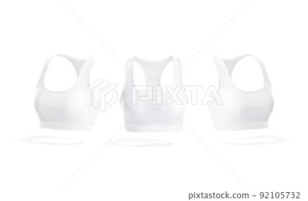Blank white woman sport top mockup, front and side view Blank white woman sport top mockup, front and side view 92105732