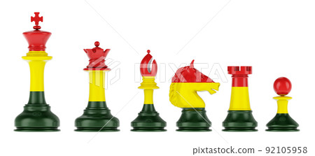 Chess figures with Bolivian flag, 3D rendering Chess figures with Bolivian flag, 3D rendering 92105958