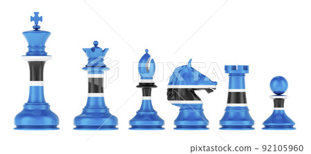 Chess figures with Botswanian flag, 3D rendering Chess figures with Botswanian flag, 3D rendering 92105960
