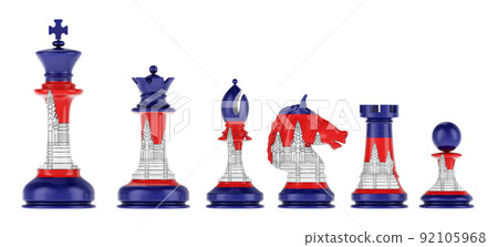 Chess figures with Cambodian flag, 3D rendering Chess figures with Cambodian flag, 3D rendering 92105968