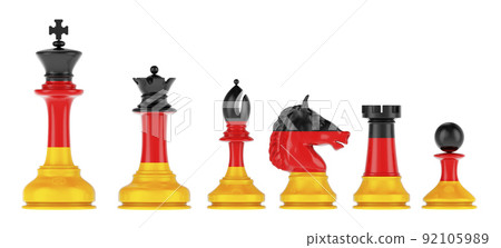 Chess figures with German flag, 3D rendering Chess figures with German flag, 3D rendering 92105989