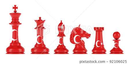 Chess figures with Turkish flag, 3D rendering Chess figures with Turkish flag, 3D rendering 92106025