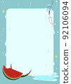 Summer greetings background design watermelon wind chimes ice summer vertical 92106094
