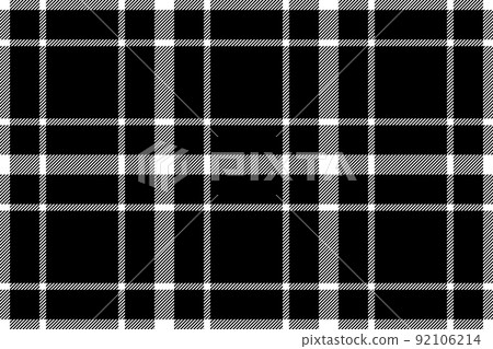 Plaid background, check seamless pattern in black white. Vector fabric texture for textile print, wrapping paper, gift card or wallpaper. Plaid background, check seamless pattern in black white. Vector fabric texture for textile print, wrapping paper, gift card or wallpaper. 92106214