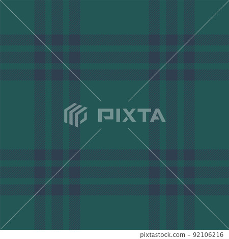 Plaid seamless pattern in green. Check fabric texture. Vector textile print. 92106216